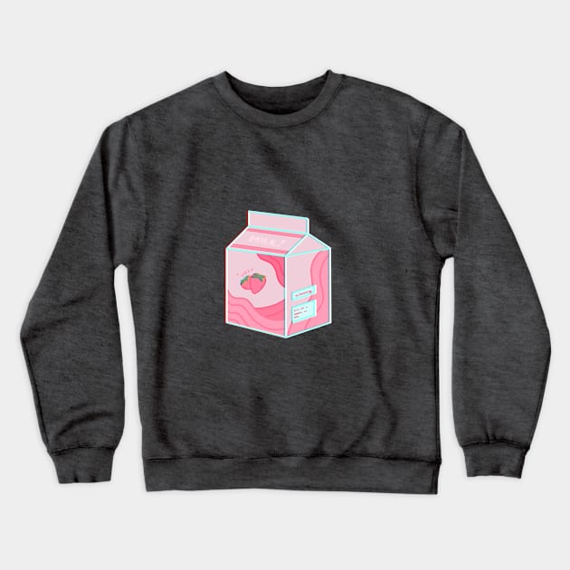 Strawberry Milk Crewneck Sweatshirt by mikasining